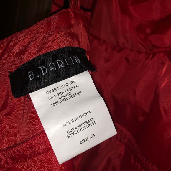 NWT B Darlin Red V Neck Ballgown - Picture 7 of 7